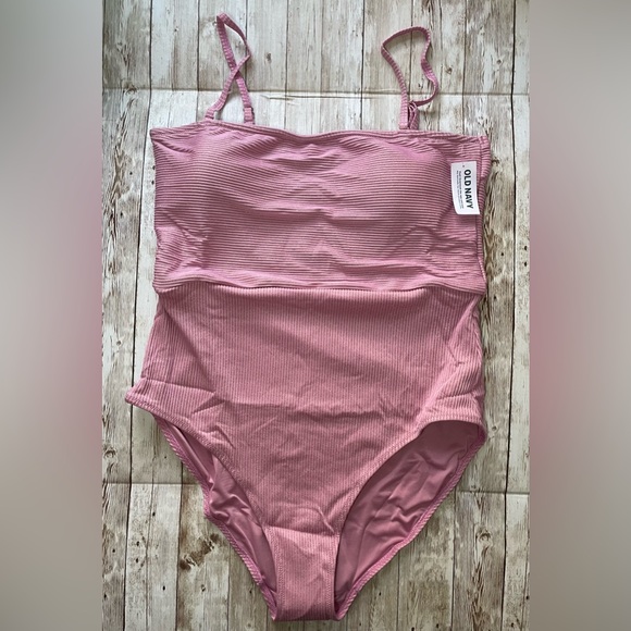 🆕 Old Navy Women’s Convertible Metallic Shine One Piece Swim Swimsuit Shimmer XL - Picture 11 of 16